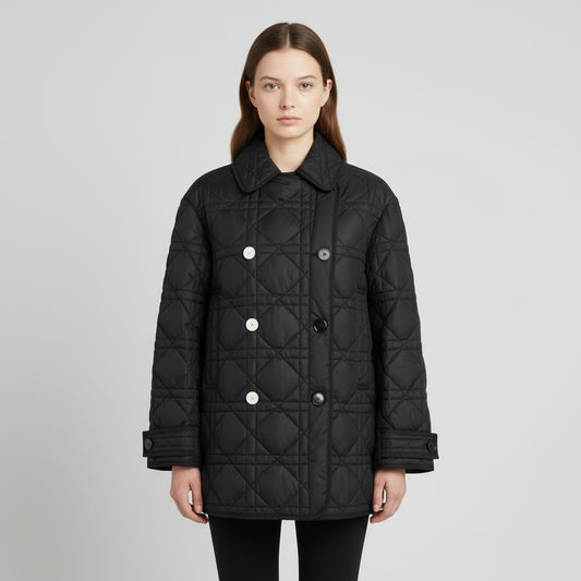 CHRISTIAN DIOR Microcannage Technical Taffeta Jacket – Black – Women’s Size 36 – 100% Authentic ✨ Excellent Pre-Owned Condition ~32% Off MSRPi