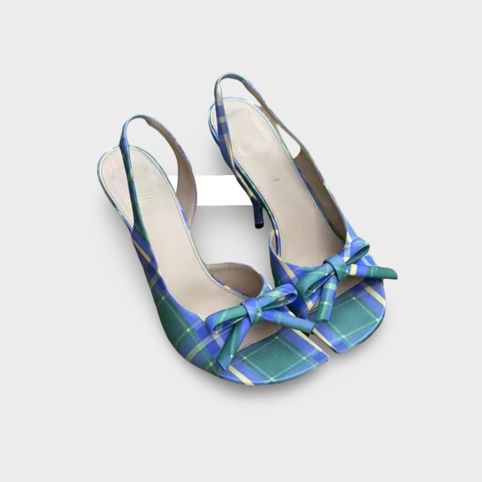 Square Head Satin Leather Bow Detail Slingback Stilettos Sandals *Editors Pick* Recommended