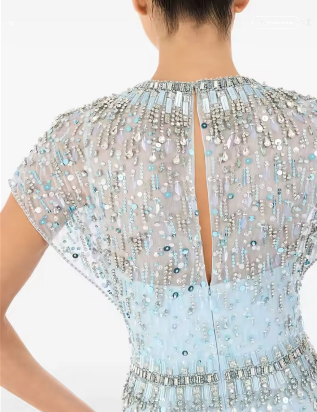 Crystal Beaded Floor-Length Evening Gown