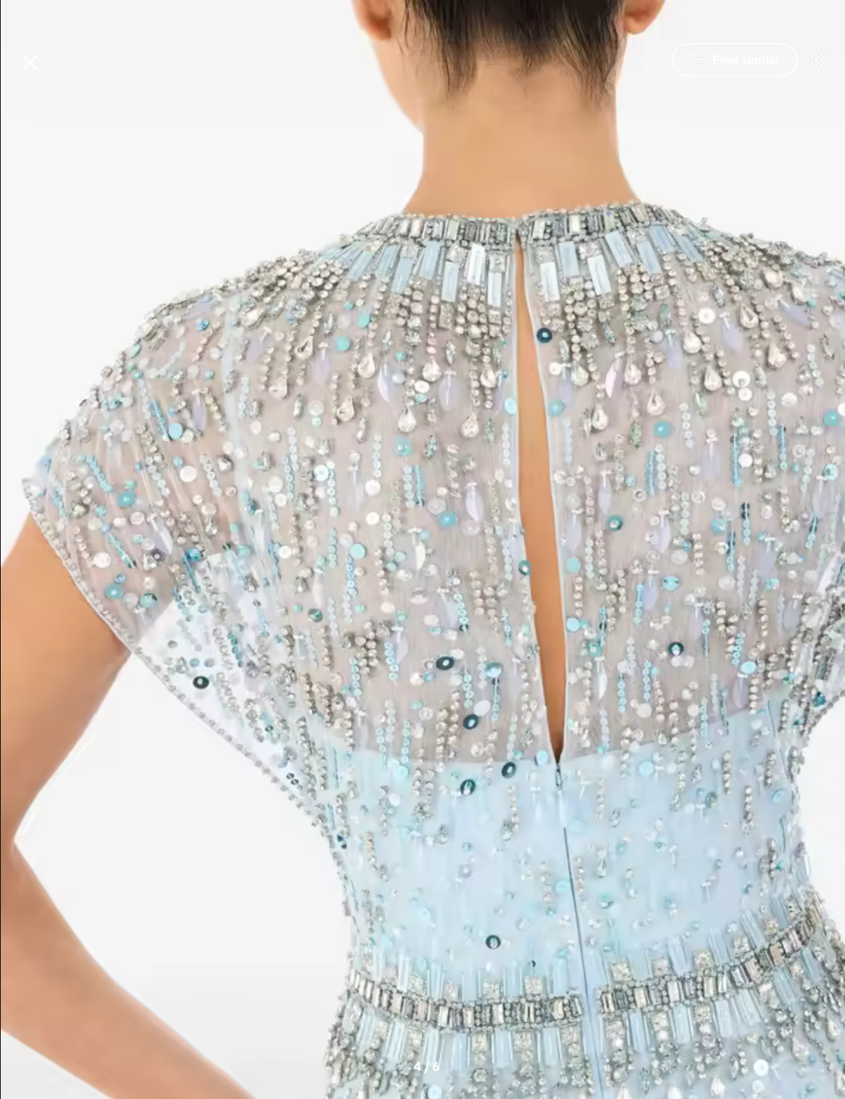 Crystal Beaded Floor-Length Evening Gown