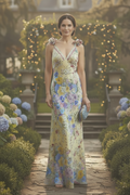 Floral Spaghetti Strap Backless Maxi Dress