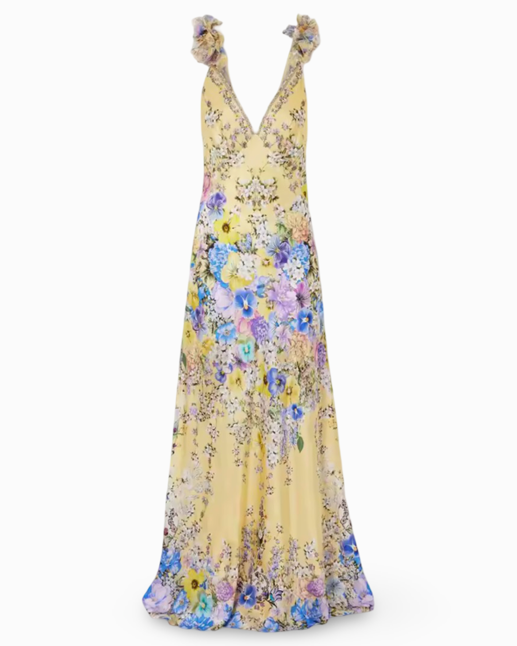 Floral Spaghetti Strap Backless Maxi Dress