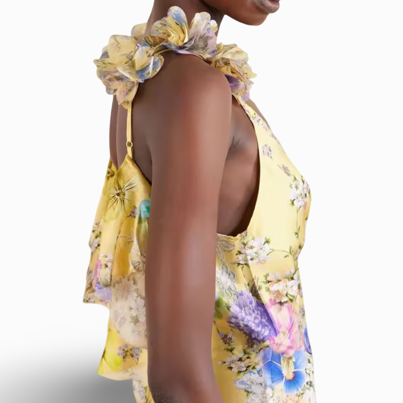 Floral Spaghetti Strap Backless Maxi Dress