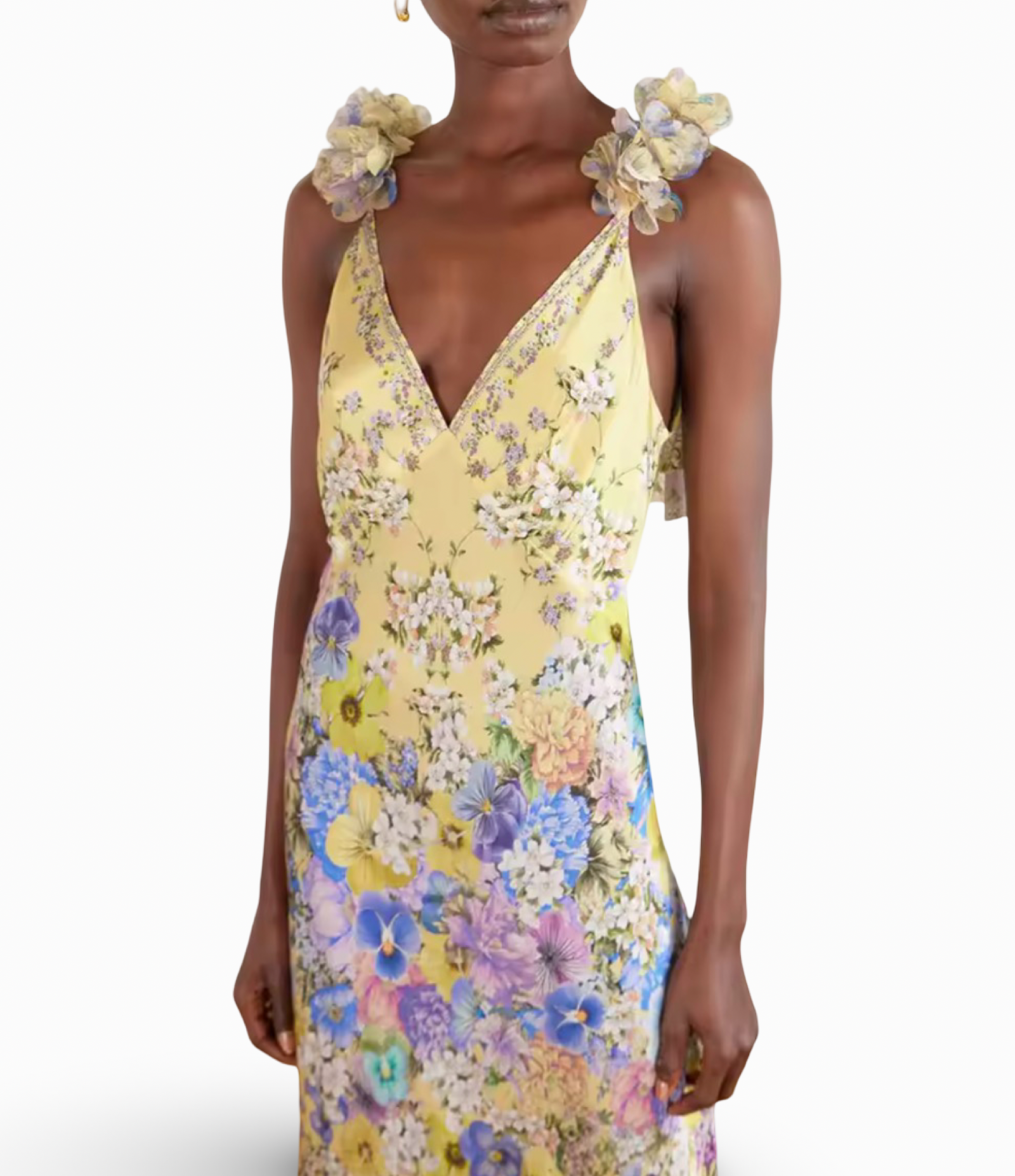 Floral Spaghetti Strap Backless Maxi Dress