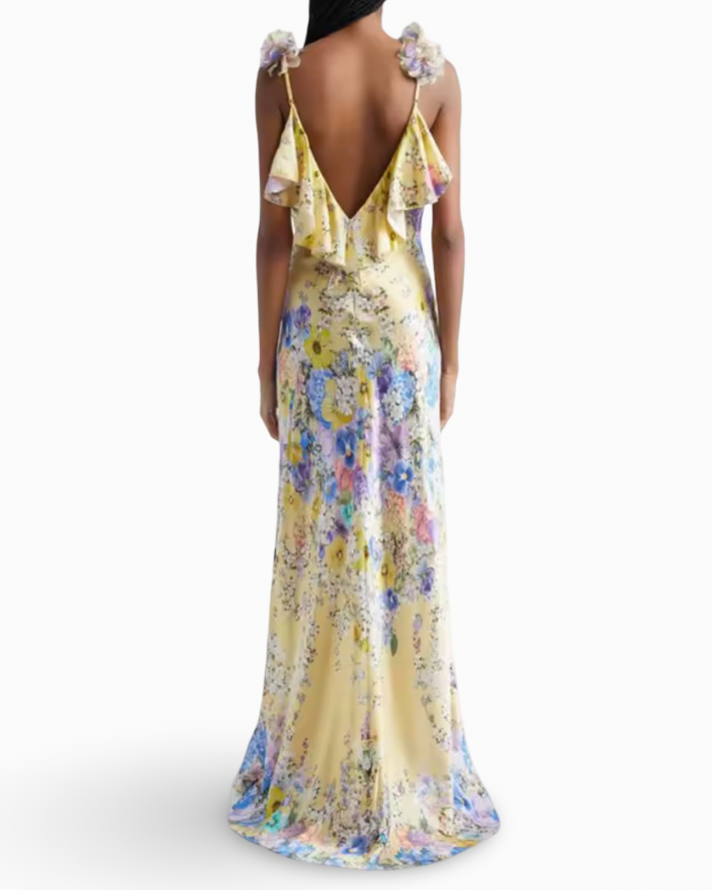 Floral Spaghetti Strap Backless Maxi Dress