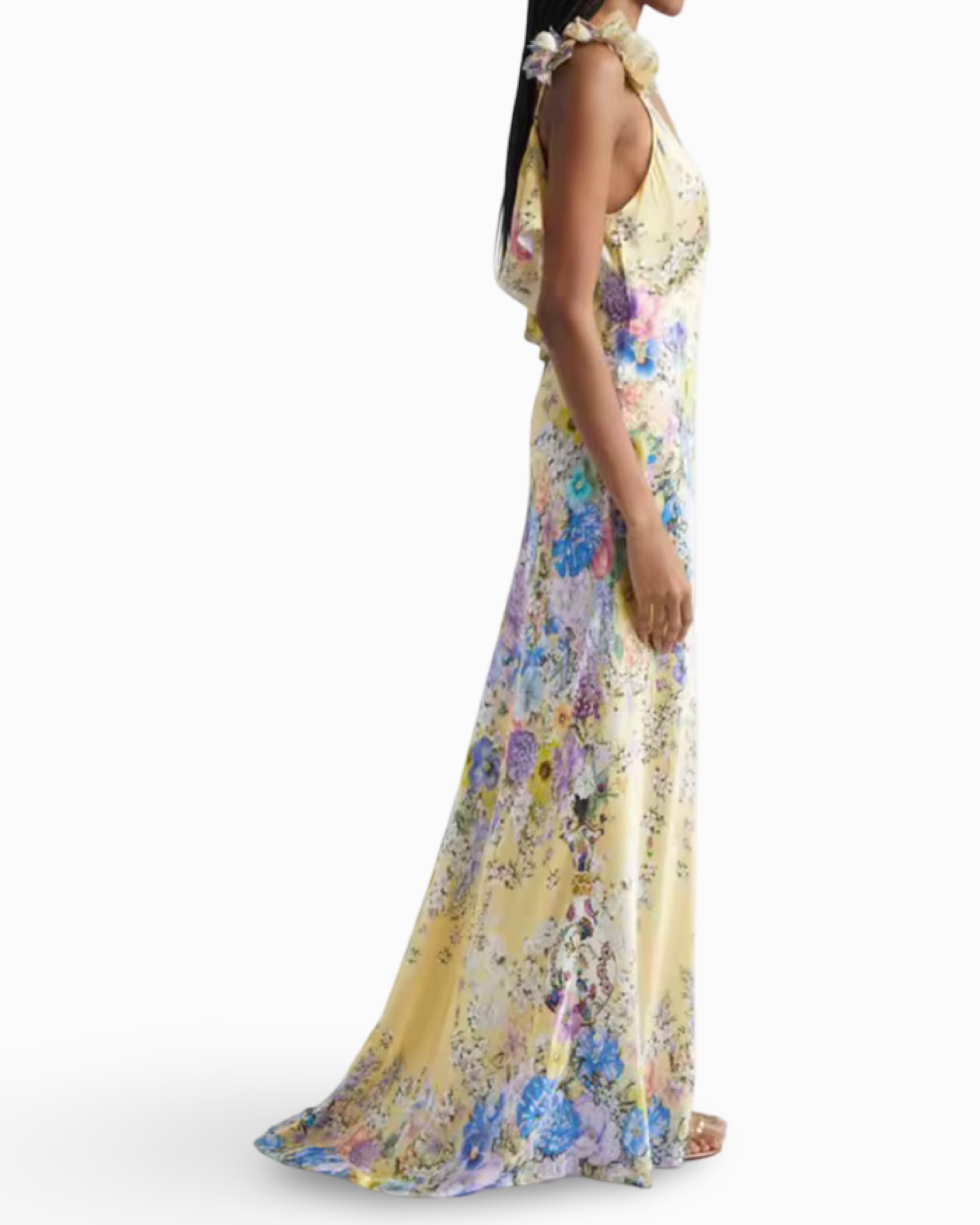 Floral Spaghetti Strap Backless Maxi Dress