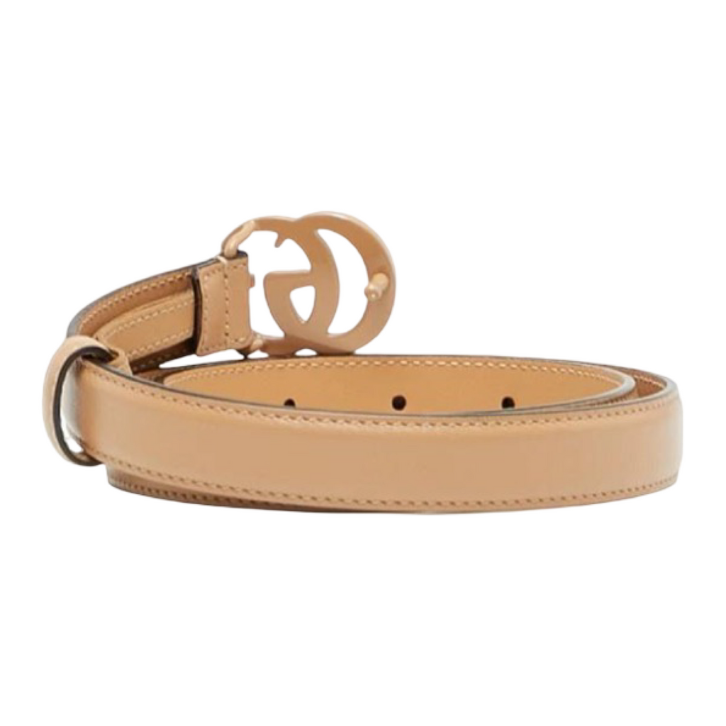 Gucci GG Marmont Leather Belt Beige Double G Buckle Size 70/28 – Previously Owned Authentic