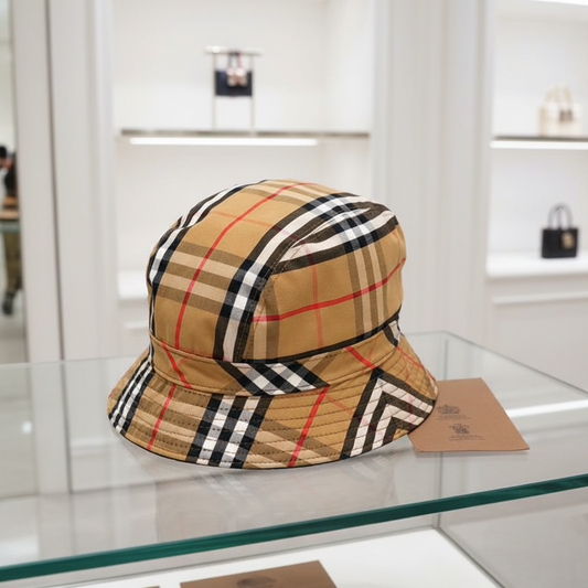BURBERRY – Nova Check Cotton Hat – Multicolor – Size S – 100% Authentic Previously Owned Unused Condition ~28% Off MSRP