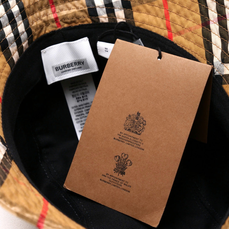 BURBERRY – Nova Check Cotton Hat – Multicolor – Size S – 100% Authentic Previously Owned Unused Condition ~28% Off MSRP