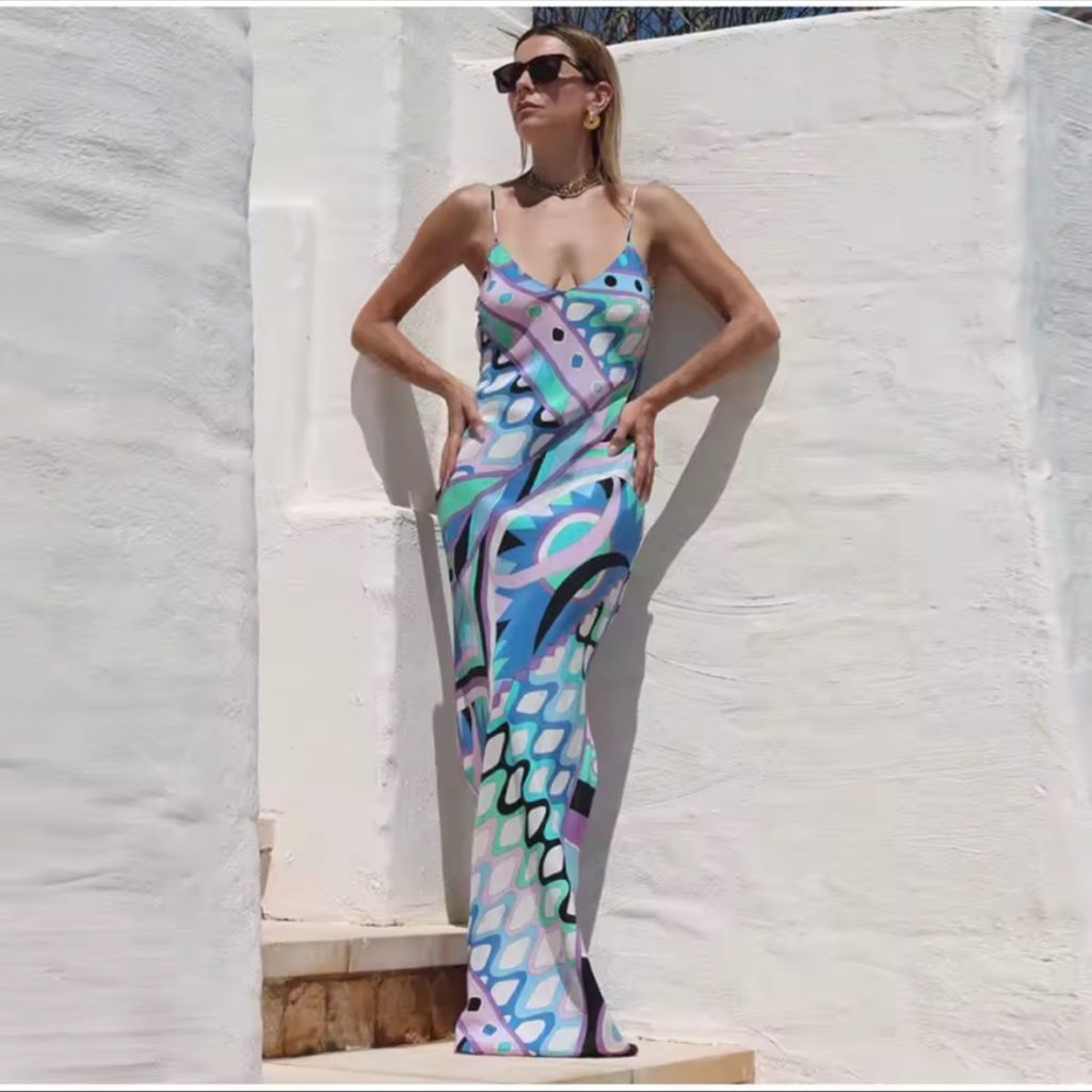 Pucci-Inspired Abstract Print Summer Dress – 3 Styles – Sleeveless Resort Maxi Dress
