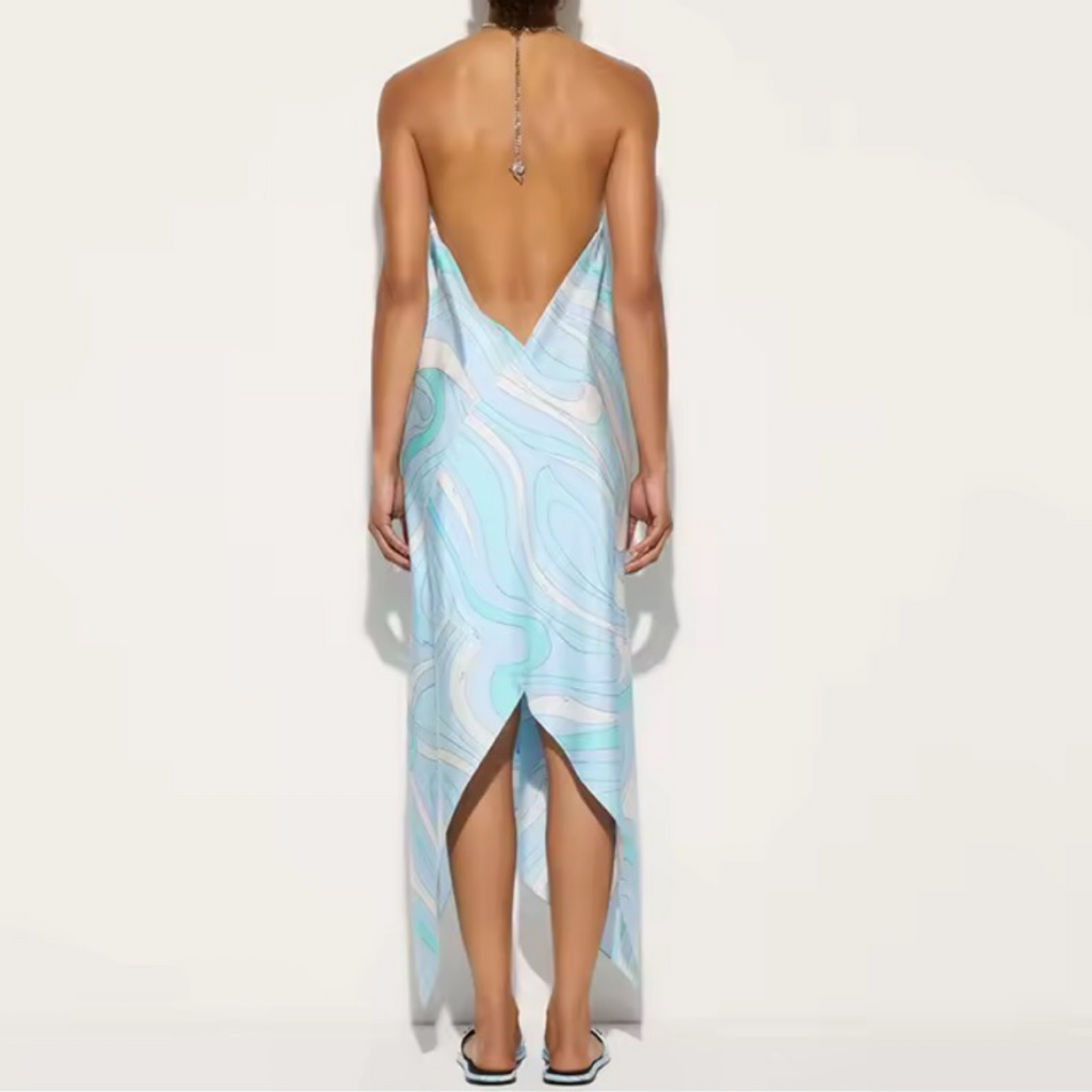 Pucci-Inspired Abstract Print Summer Dress – 3 Styles – Sleeveless Resort Maxi Dress