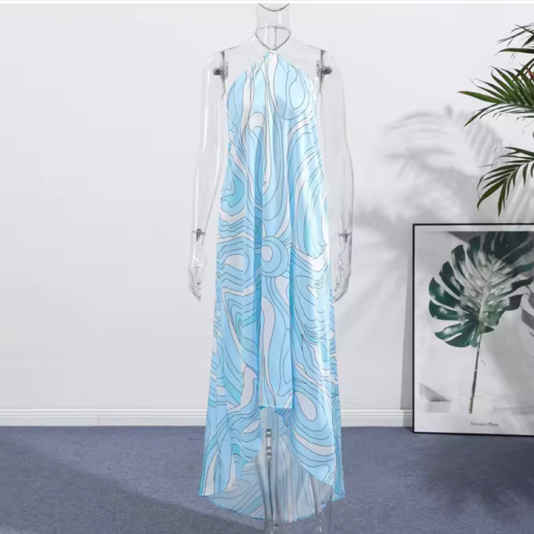 Pucci-Inspired Abstract Print Summer Dress – 3 Styles – Sleeveless Resort Maxi Dress