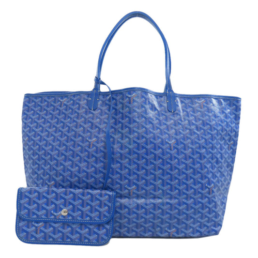 Goyard Saint Louis GM Tote Bag Blue Coated Canvas with Pouch