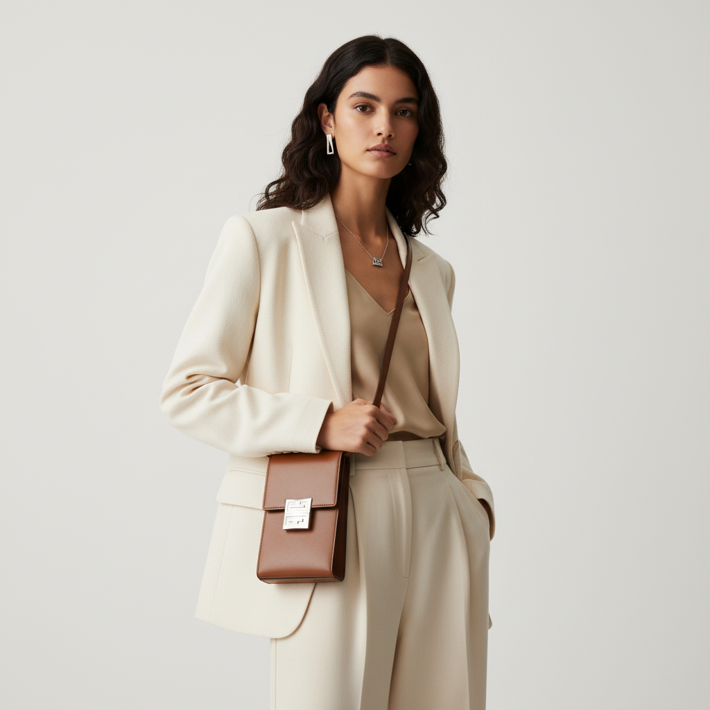 GIVENCHY – Leather Phone Shoulder Bag / Crossbody – Brown – 100% Authentic ✨Previously Owned Excellent Condition ~35% Off MSRP