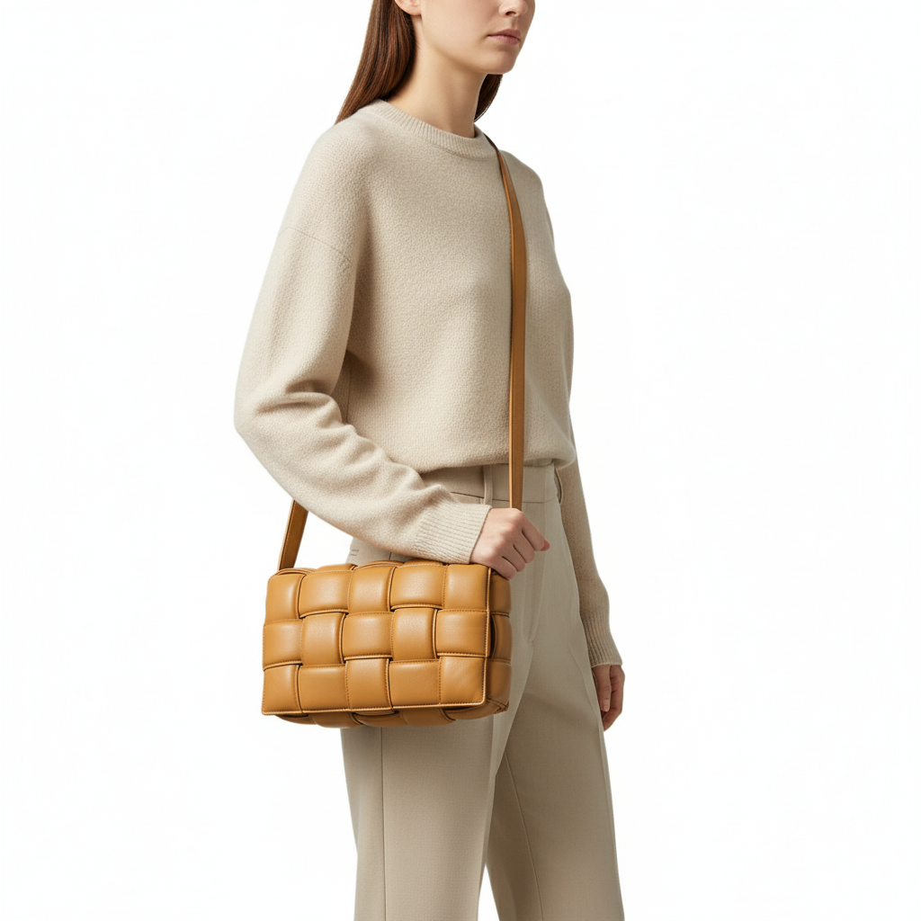 BOTTEGA VENETA – Maxi Intrecciato Padded Cassette Shoulder Bag – Caramel Leather – 100% Authentic ✨Previously Owned Very Good Condition ~36% Off MSRP