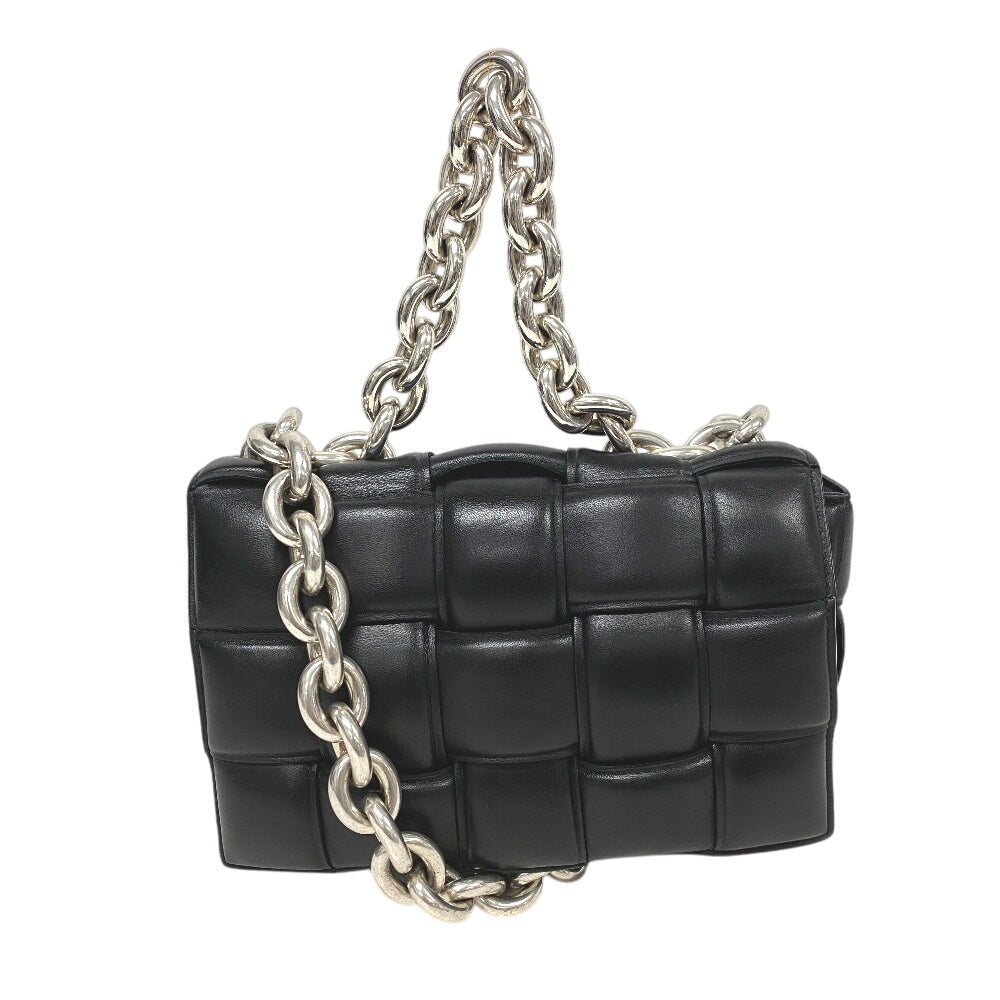 BOTTEGA VENETA – Chain Padded Cassette Shoulder Bag – Black Maxi Intrecciato Leather – 100% Authentic ✨Previously Owned Very Good Condition ~31% Off MSRP