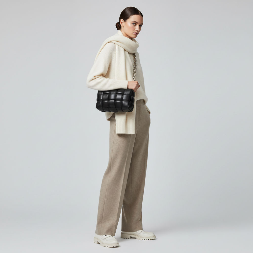 BOTTEGA VENETA – Chain Padded Cassette Shoulder Bag – Black Maxi Intrecciato Leather – 100% Authentic ✨Previously Owned Very Good Condition ~31% Off MSRP