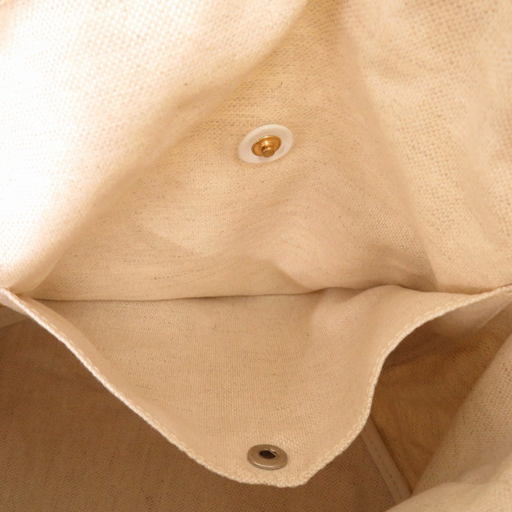 BOTTEGA VENETA – Cavallino Handbag 709612 – White Leather & Canvas – 100% Authentic ✨Previously Owned Excellent Condition ~33% Off MSRP