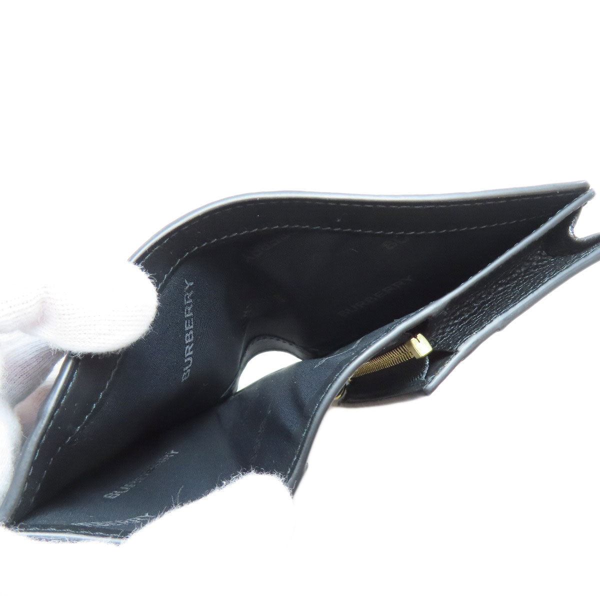 BURBERRY – TB Logo Bifold Wallet – Black Leather 100% Authentic ✨Previously Owned Excellent Condition ~32% Off MSRP