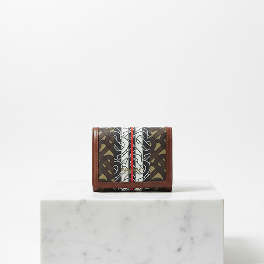 BURBERRY – Bifold Wallet – Brown Logo PVC – 100% Authentic ✨Previously Owned Very Good Condition ~36% Off MSRP