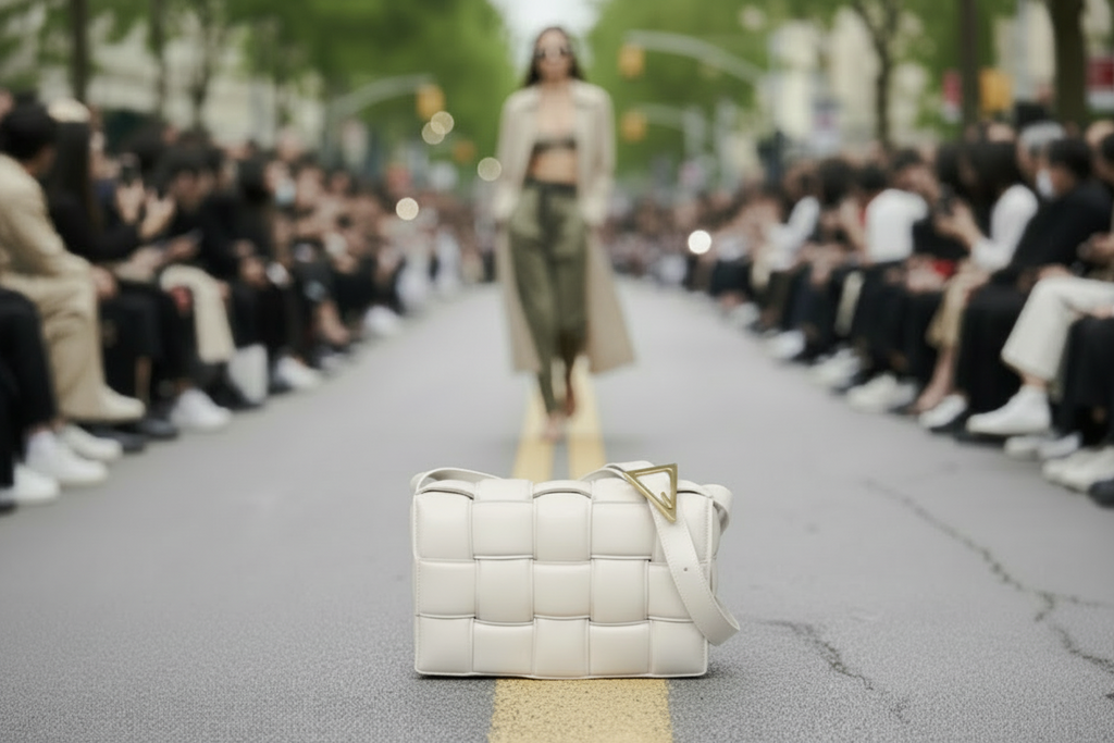 Bottega Veneta Padded Cassette Shoulder Bag Chalk Lambskin Gold Hardware Previously Owned Authentic
