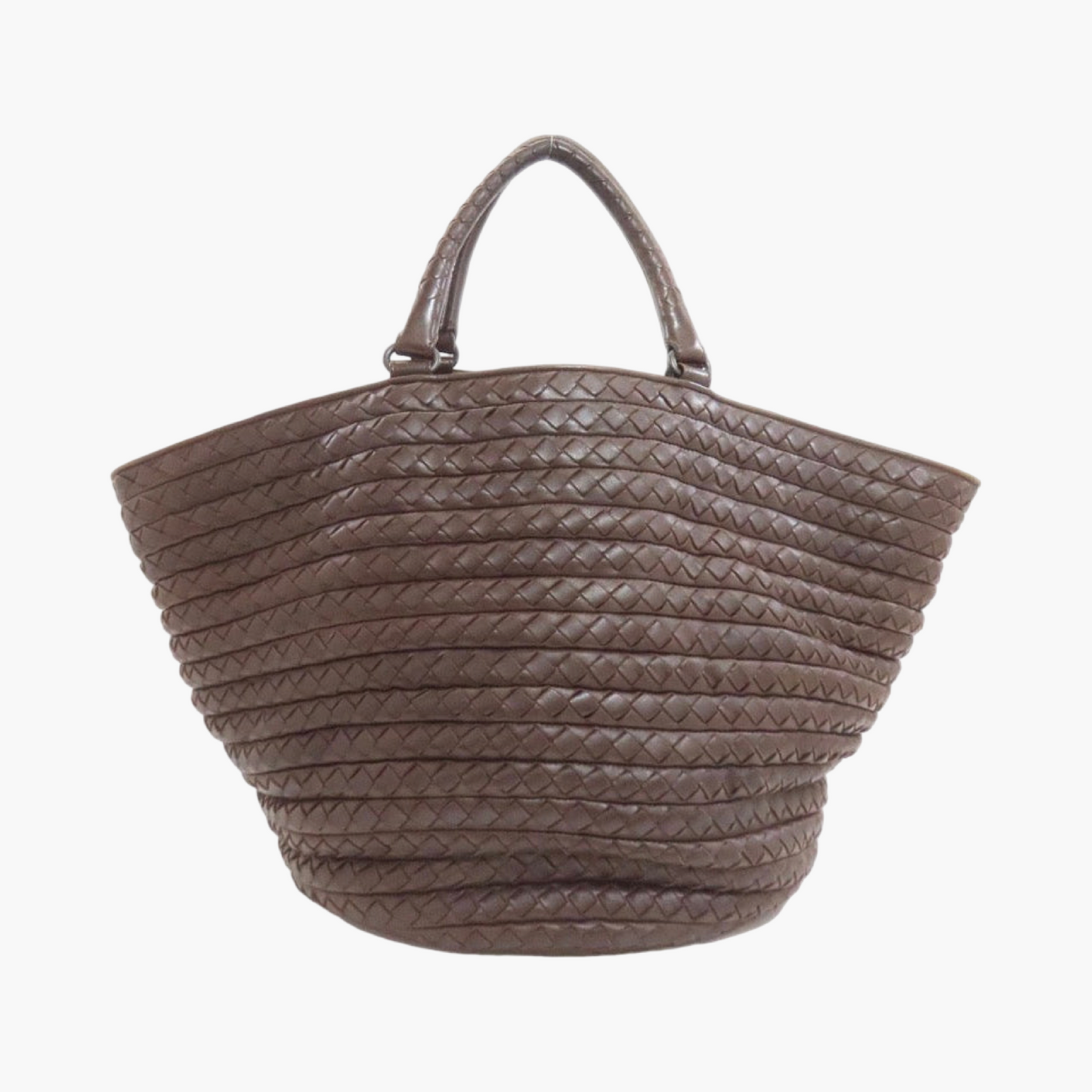 Bottega Veneta Intrecciato Pleated Basket Tote Fondant Brown Calfskin – Very Good Condition | L’LUXE Vintage