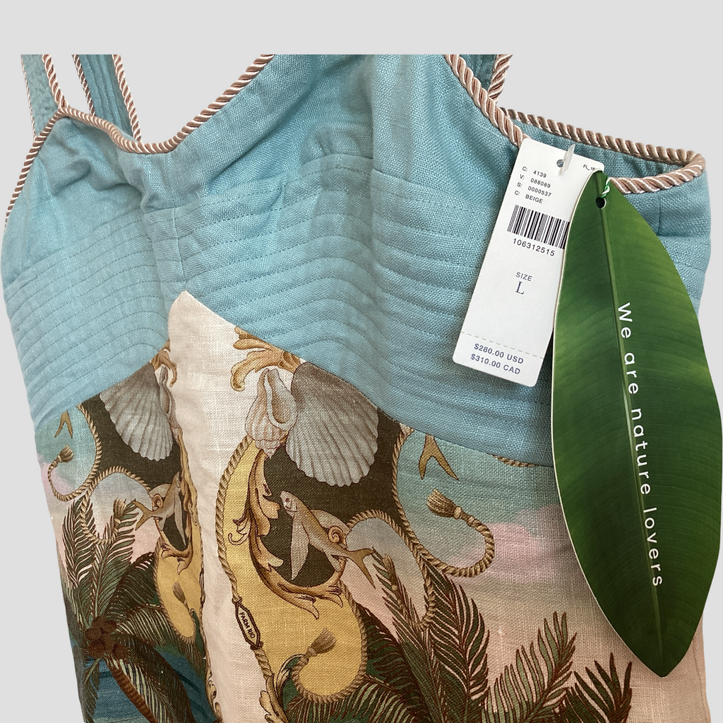 Farm Rio Royal Sea Linen Midi Dress – NWT - Authentic