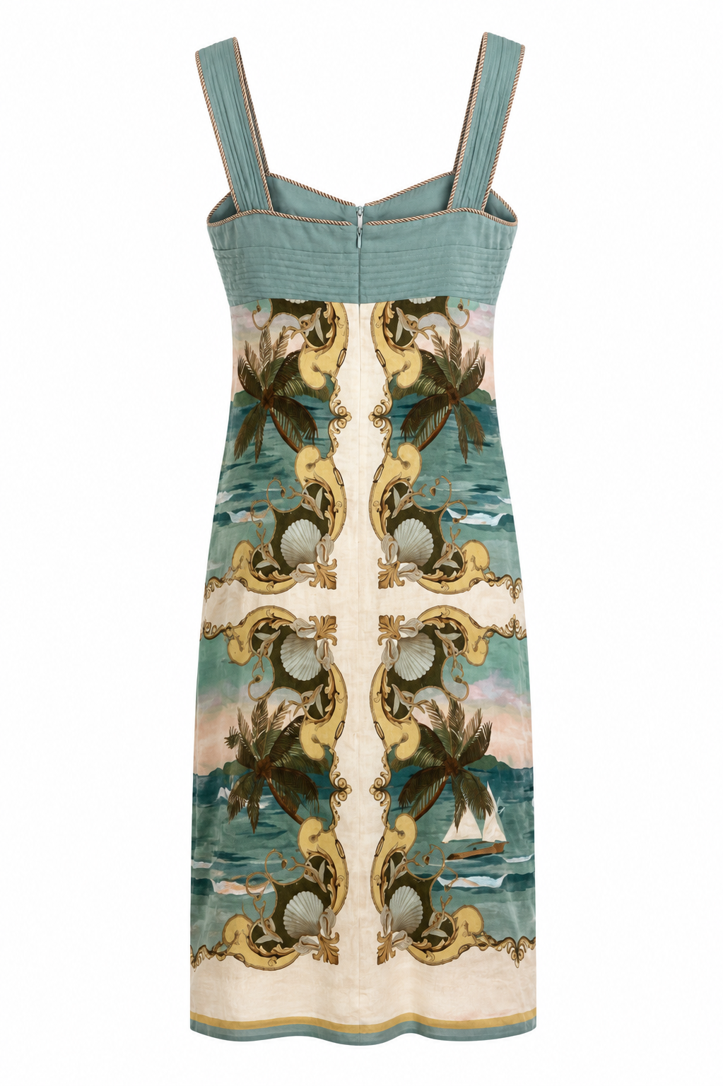 Farm Rio Royal Sea Linen Midi Dress – NWT - Authentic