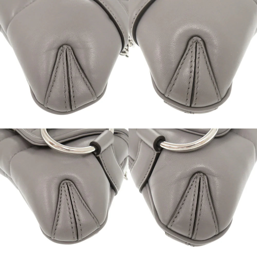 GUCCI – Horsebit Chain Shoulder Bag – Gray Leather – Italy – 100% Authentic ✨Previously Owned Pristine/Near New ~47% Off MSRP