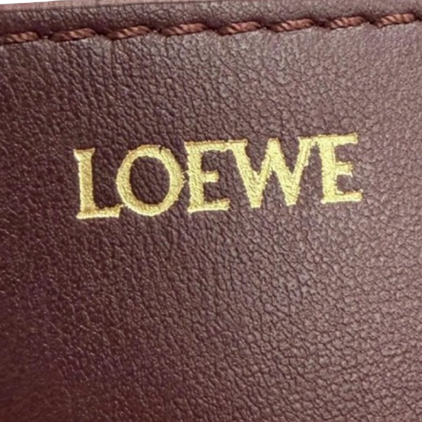 Loewe Puzzle Fold Mini Tote Bag Burgundy Shiny Calfskin – Previously Owned Authentic