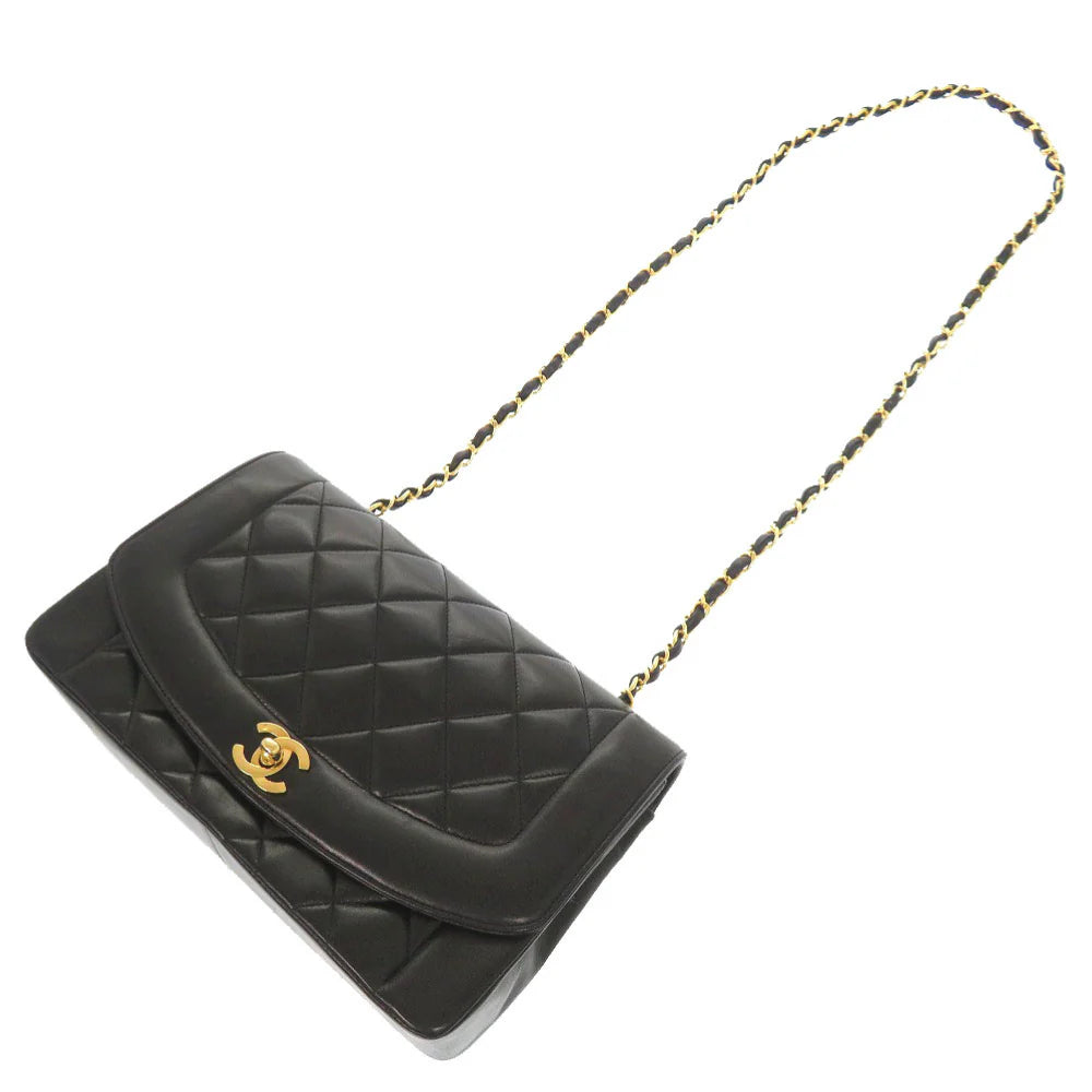 CHANEL – Diana 25 Medium – COCO Mark –Black Lambskin with Gold-Tone Hardware