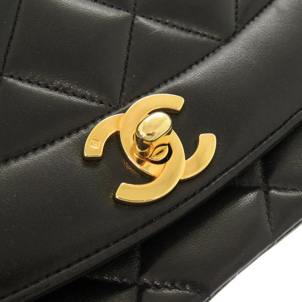 CHANEL – Diana 25 Medium – COCO Mark –Black Lambskin with Gold-Tone Hardware