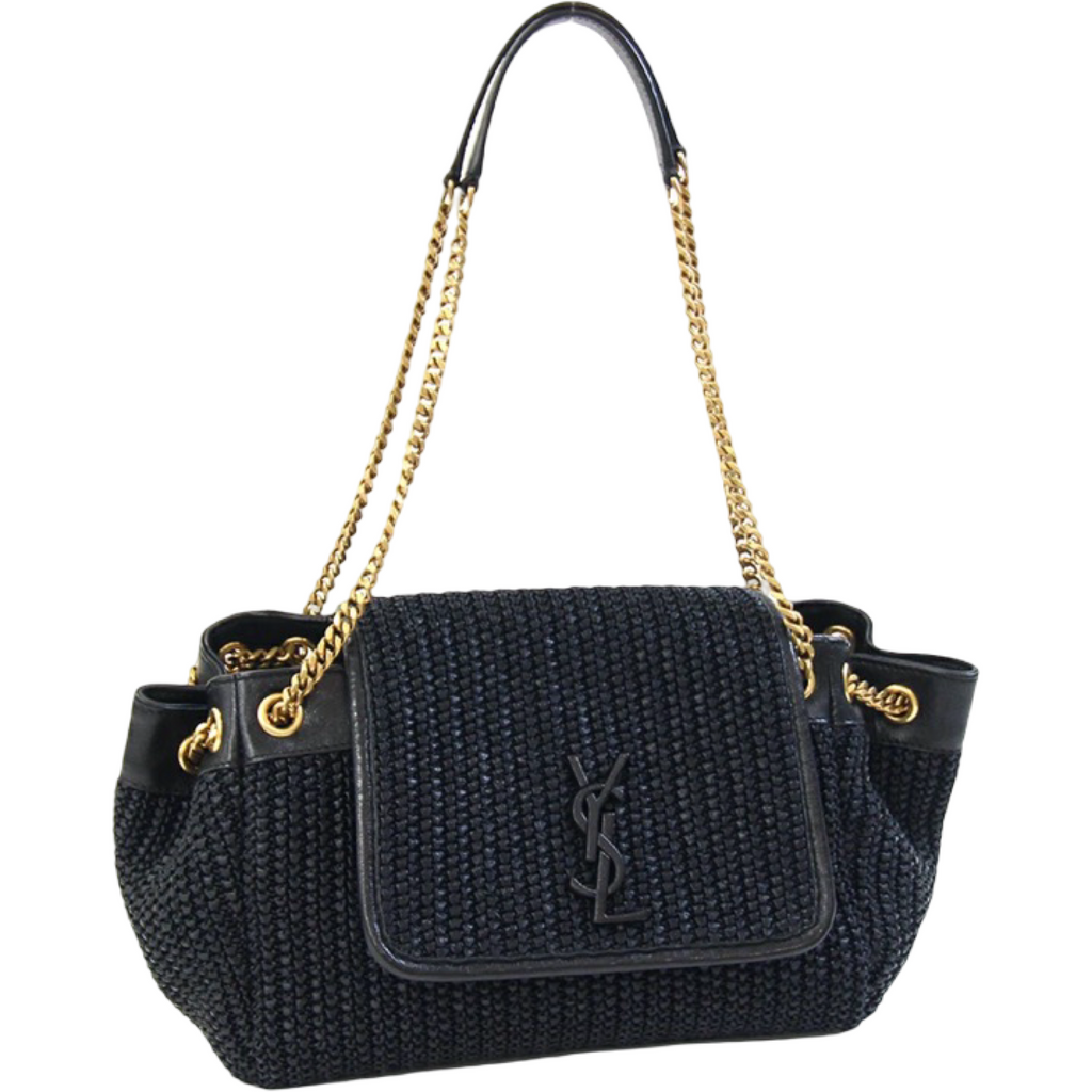 Saint Laurent Nolita Raffia Chain Shoulder Bag Authentic Previously Owned