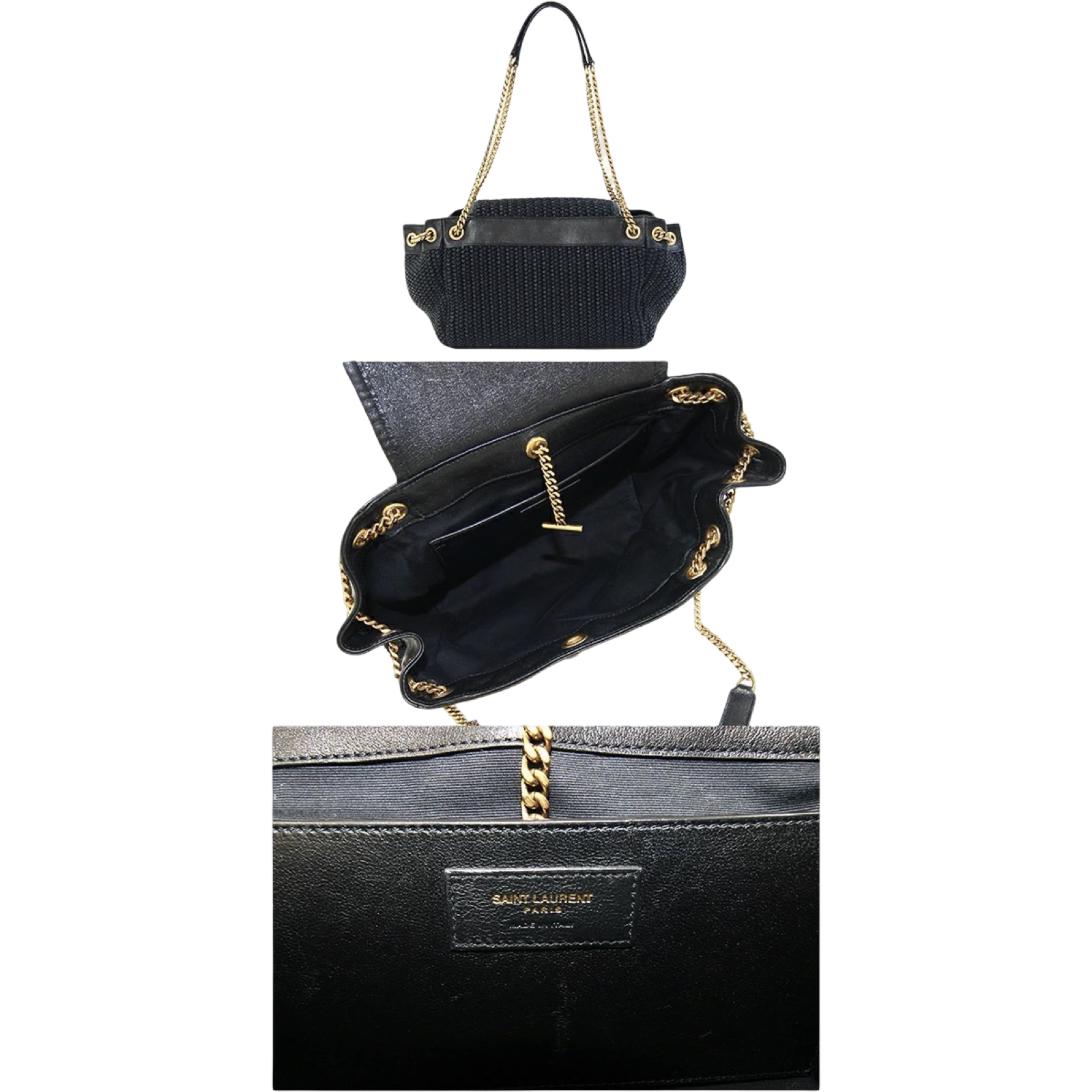 Saint Laurent Nolita Raffia Chain Shoulder Bag Authentic Previously Owned