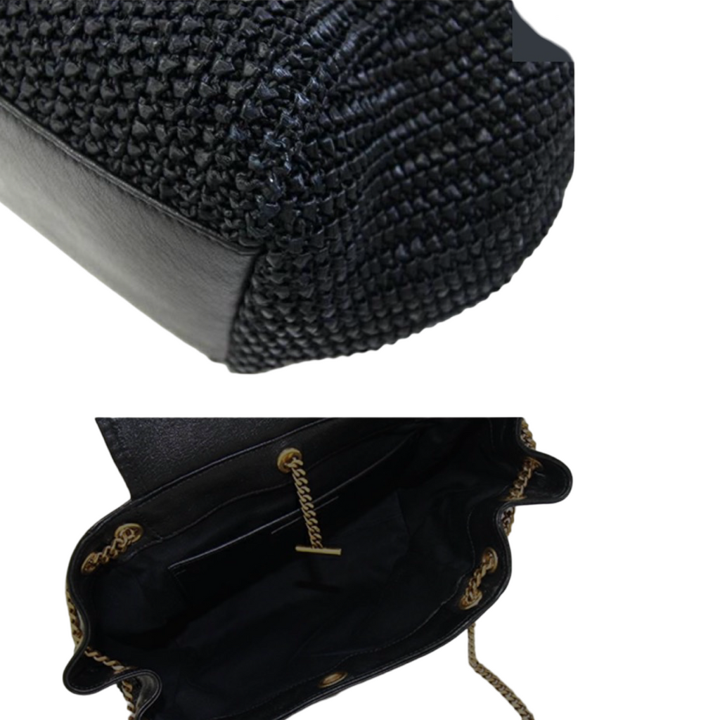 Saint Laurent Nolita Raffia Chain Shoulder Bag Authentic Previously Owned