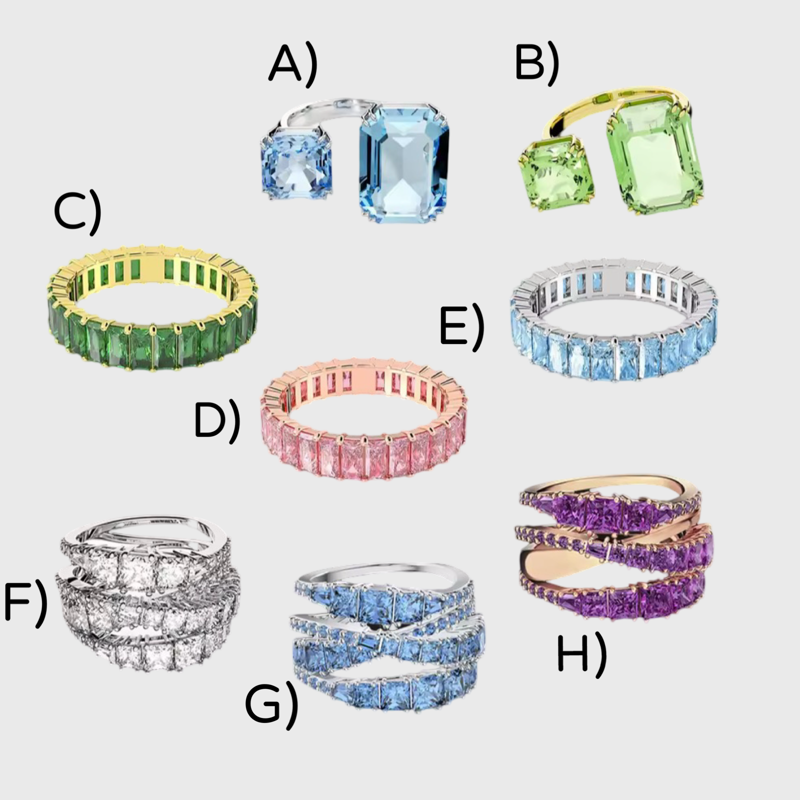 Colourful Zircon Statement Ring – 925 Sterling Silver – Colorful Zircon Statement Ring