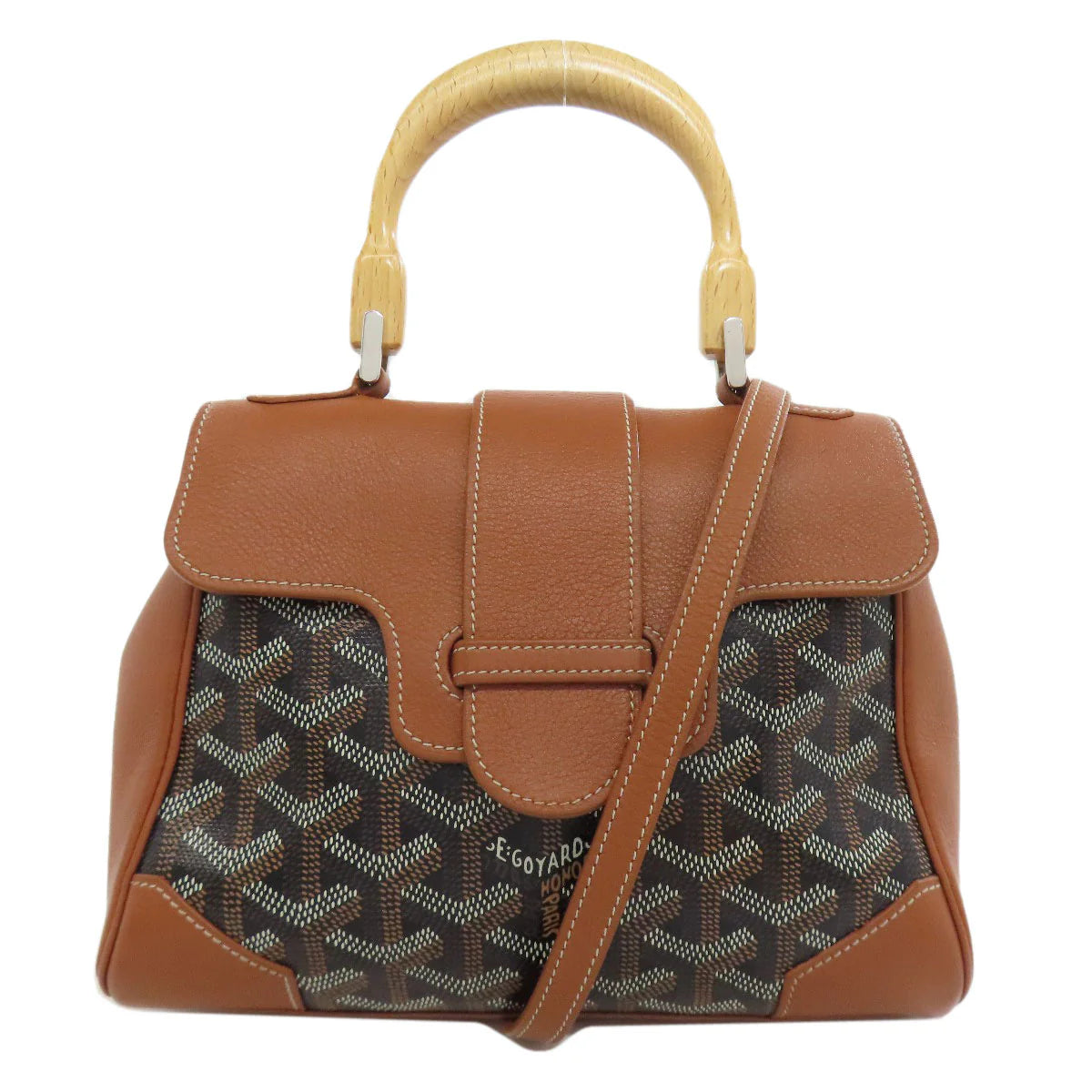 GOYARD  – Saigon Mini 2WAY – Brown Goyardine Canvas with Leather Trim