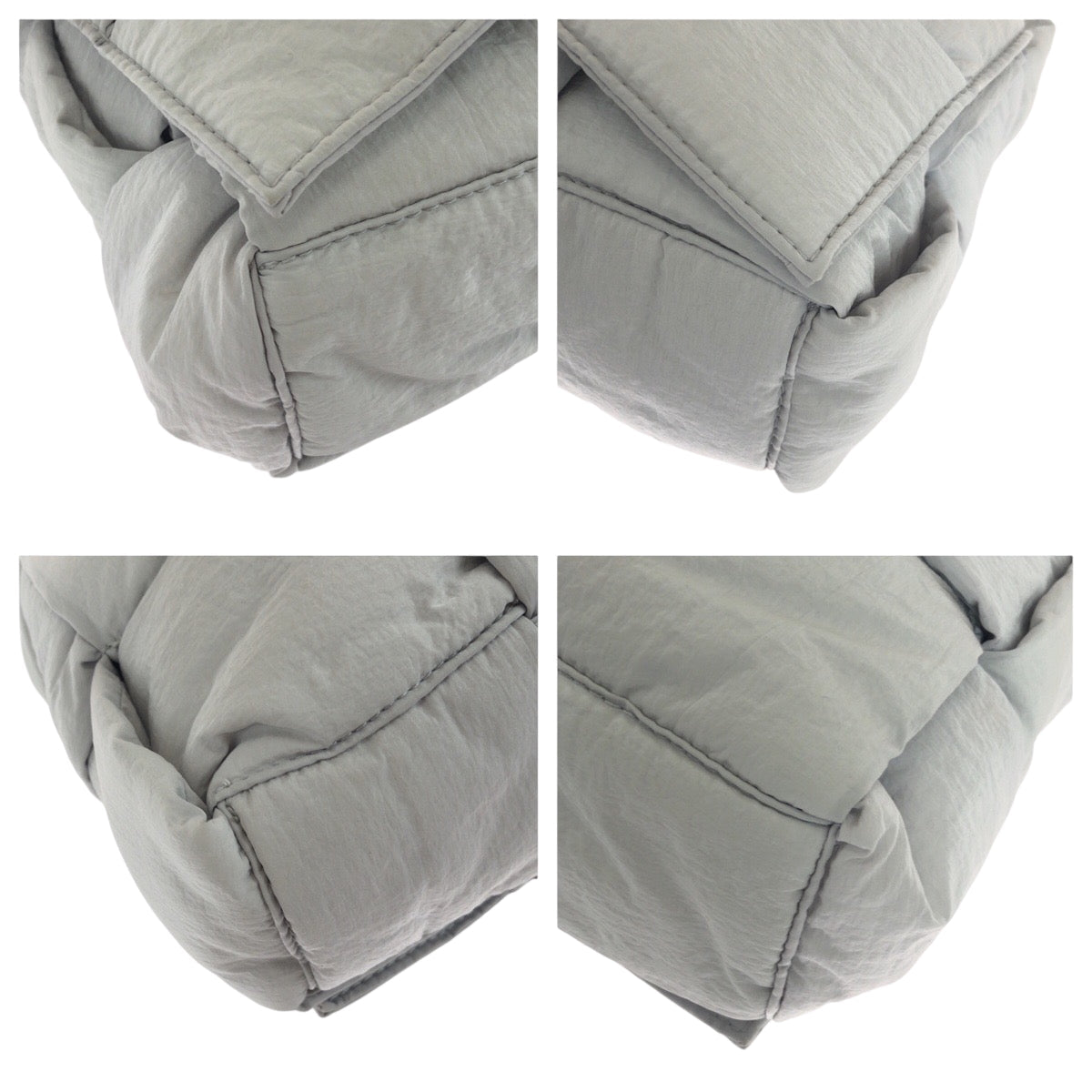 BOTTEGA VENETA – Padded Tech Cassette Shoulder Bag with Pouch – Grey Nylon & Silver Hardware – 100% Authentic ✨Previously Owned Excellent Condition ~32% Off MSRP