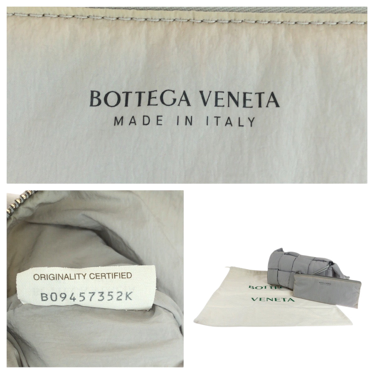 BOTTEGA VENETA – Padded Tech Cassette Shoulder Bag with Pouch – Grey Nylon & Silver Hardware – 100% Authentic ✨Previously Owned Excellent Condition ~32% Off MSRP