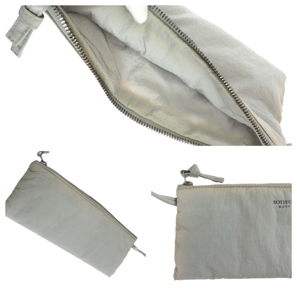 BOTTEGA VENETA – Padded Tech Cassette Shoulder Bag with Pouch – Grey Nylon & Silver Hardware – 100% Authentic ✨Previously Owned Excellent Condition ~32% Off MSRP