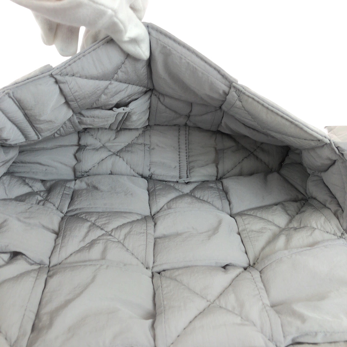 BOTTEGA VENETA – Padded Tech Cassette Shoulder Bag with Pouch – Grey Nylon & Silver Hardware – 100% Authentic ✨Previously Owned Excellent Condition ~32% Off MSRP