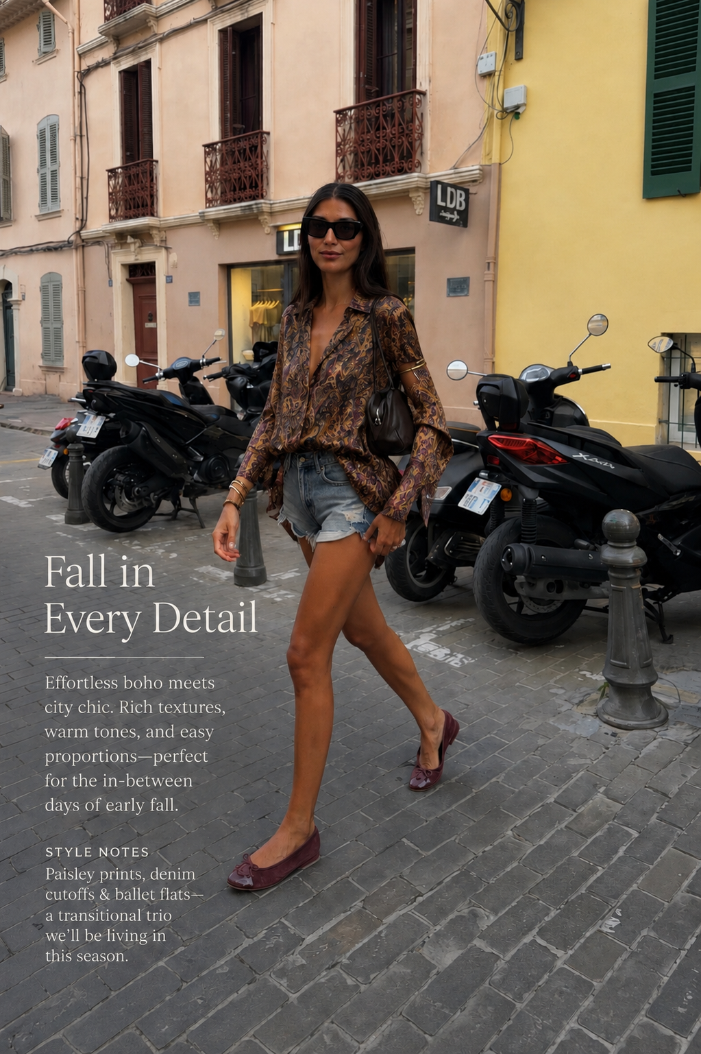 Paisley Satin Shirt & Wide-Leg Pants – Autumn ’26