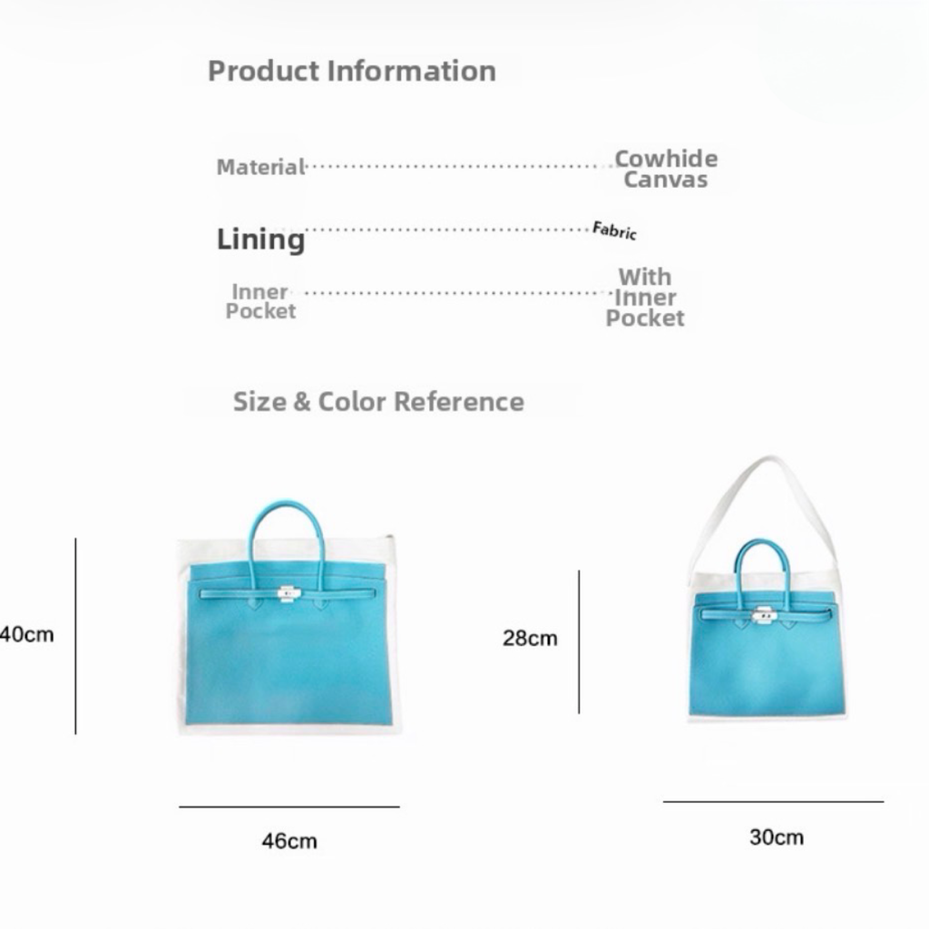 Leather & Canvas Carryall Tote Bag — Small & Large