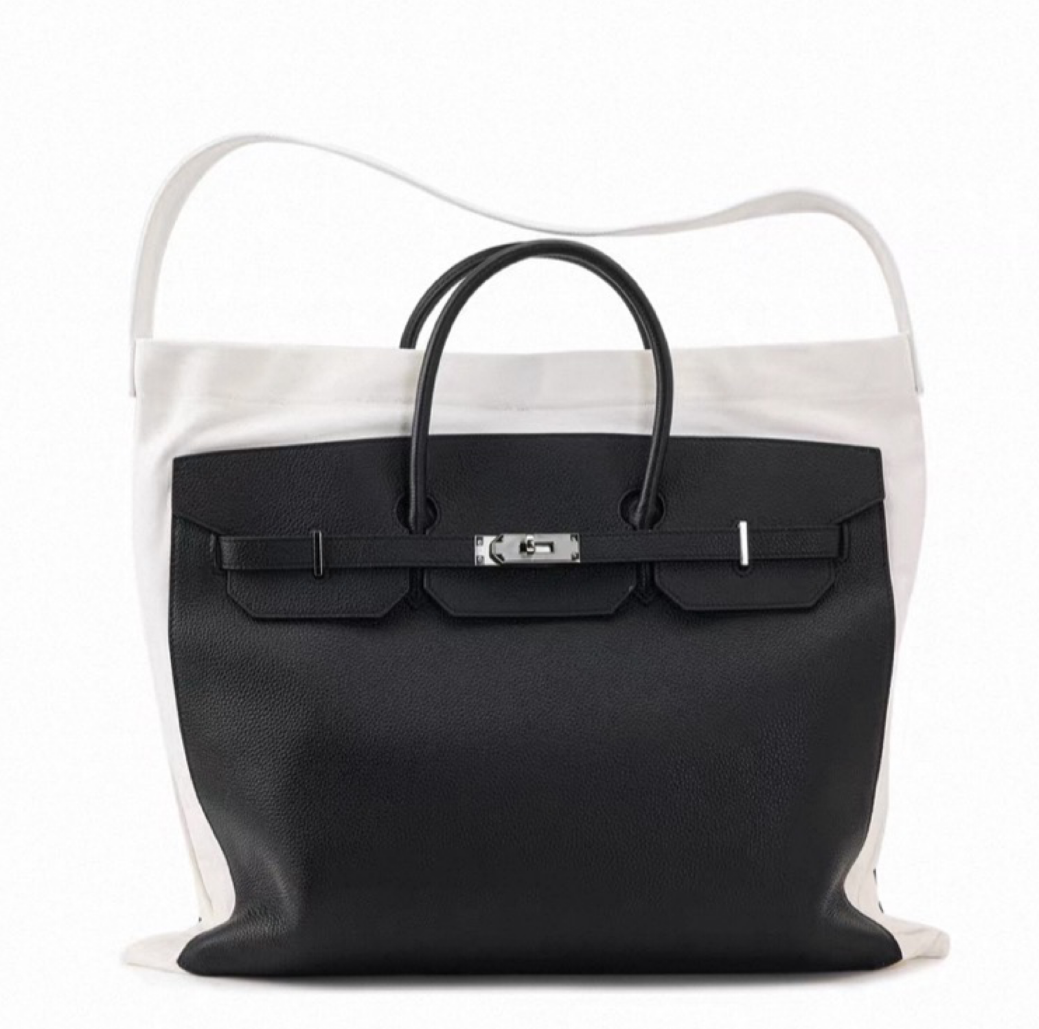 Leather & Canvas Carryall Tote Bag — Small & Large