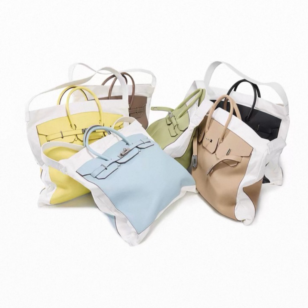 Leather & Canvas Carryall Tote Bag — Small & Large