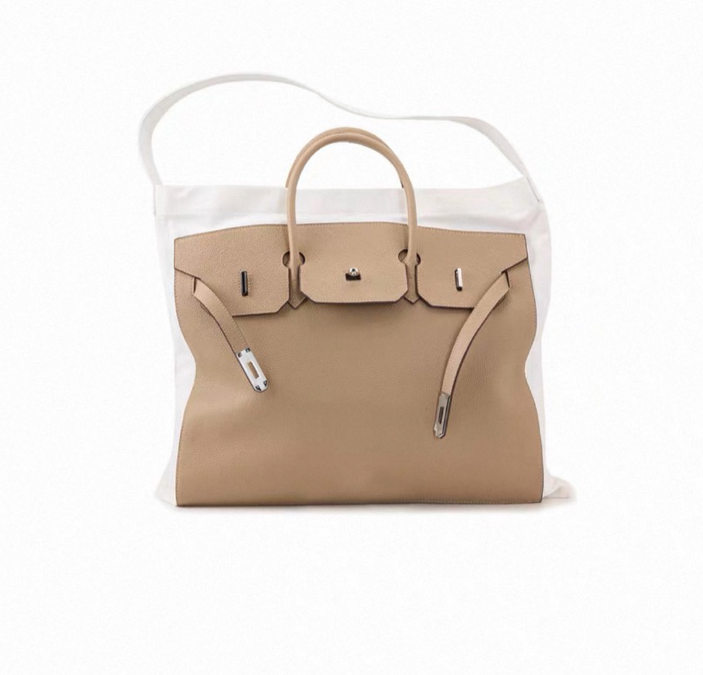 Leather & Canvas Carryall Tote Bag — Small & Large