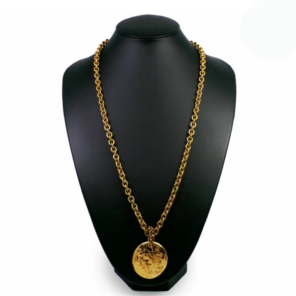 CHANEL – Coco Mark Medallion Necklace – 93P – 1993 Spring Collection – Gold Plated – Previously Owned