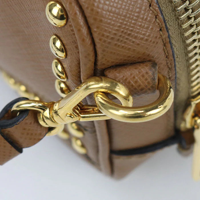 PRADA – Diagonal 2WAY Mini Shoulder Bag – Brown Leather with Gold Hardware – 100% Authentic Previously Owned Very Good Condition ~34% Off MSRP