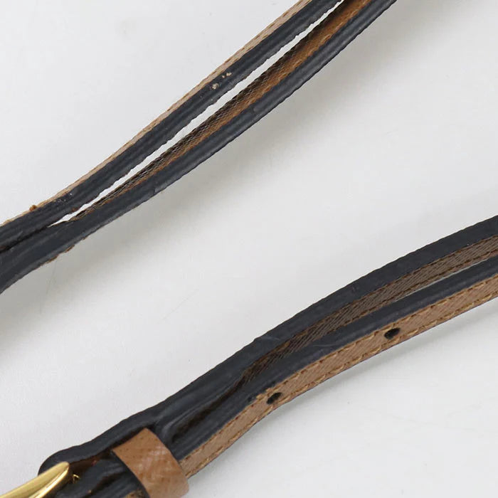 PRADA – Diagonal 2WAY Mini Shoulder Bag – Brown Leather with Gold Hardware – 100% Authentic Previously Owned Very Good Condition ~34% Off MSRP