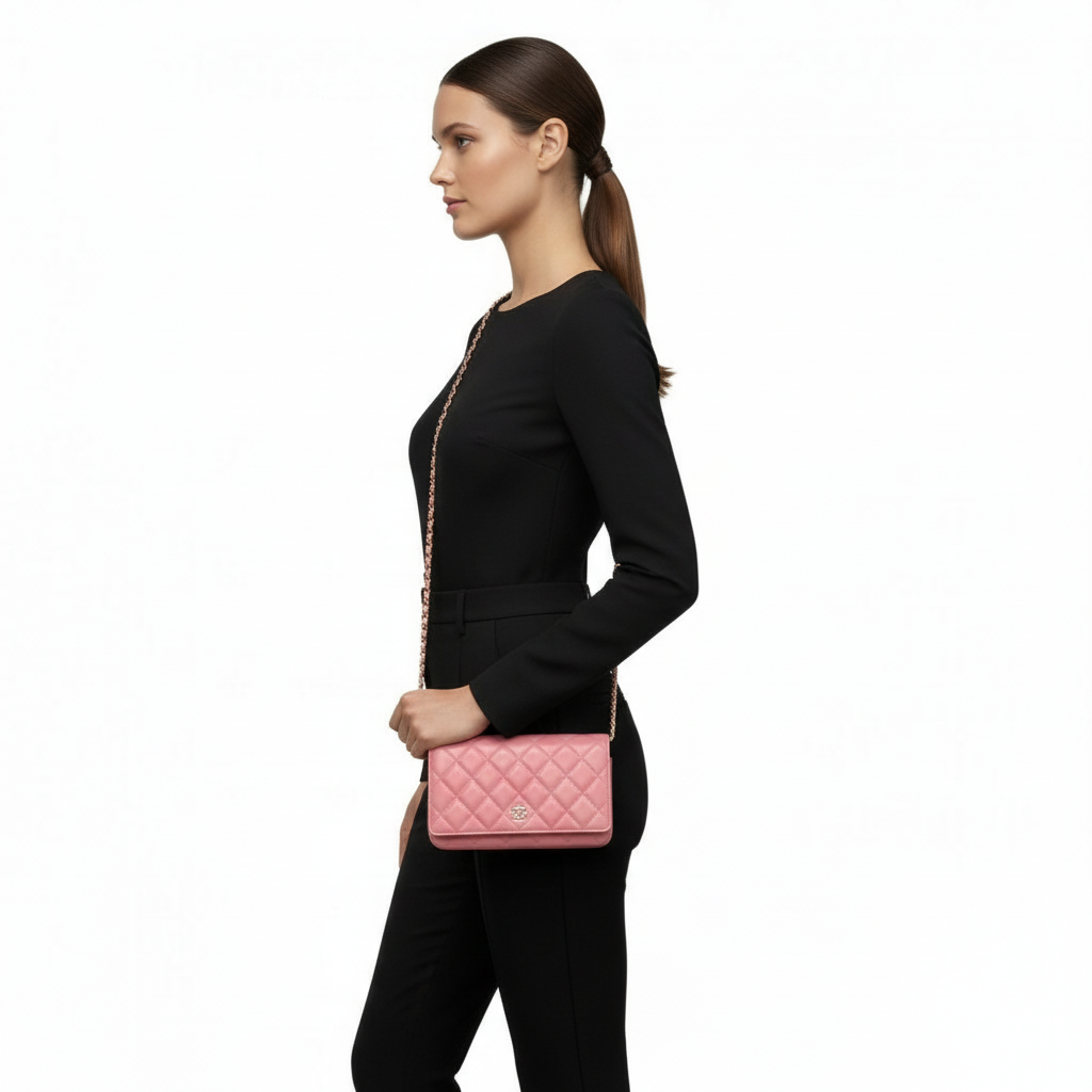 CHANEL Matelassée pinkCaviar Skin Classic Collection